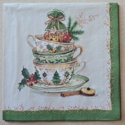 Serviette Tassen mit Weihnachtsgebäck
