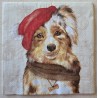Serviette Hund mit Weihnachts Mütze