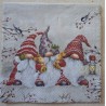 Serviette Drei Wichtel mit Kaninchen