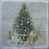 Serviette Weihnachtsbaum grün-weiss