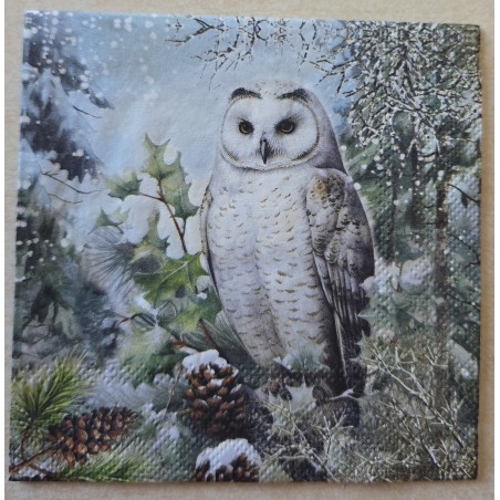 Serviette Schnee Eule