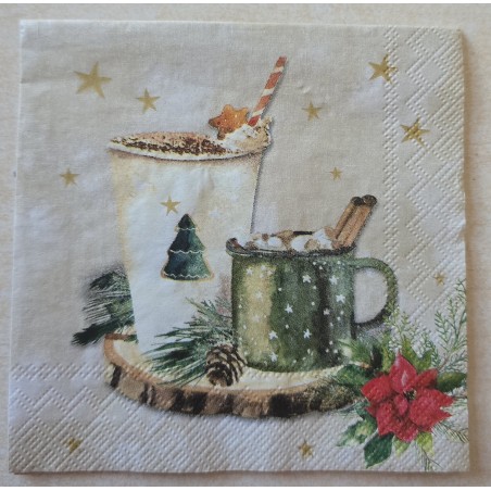 Serviette Tassen mit Heißgetränk/Weihnachts Stern