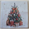 Serviette Weihnachtsbaum mit Geschenken rot-weiss