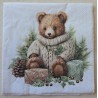 Serviette Teddybär mit Geschenken
