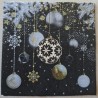 Serviette Weihnachts Kugeln/schwarz-weiss-gold