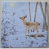 Serviette Reh und Vogel im Schneewald