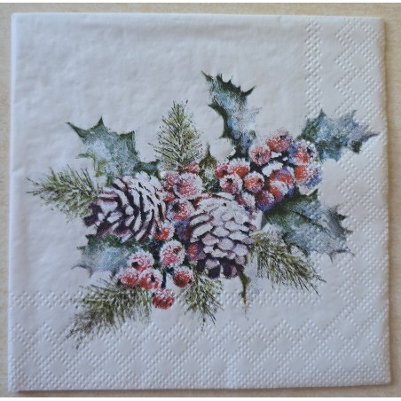 Serviette Tannenzweig/Tannenzapfen