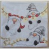 Serviette Drei Wichtel mit Lichterkette
