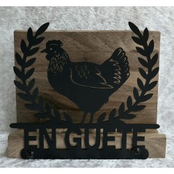 Servietten-Halter Huhn Schoko Eiche
