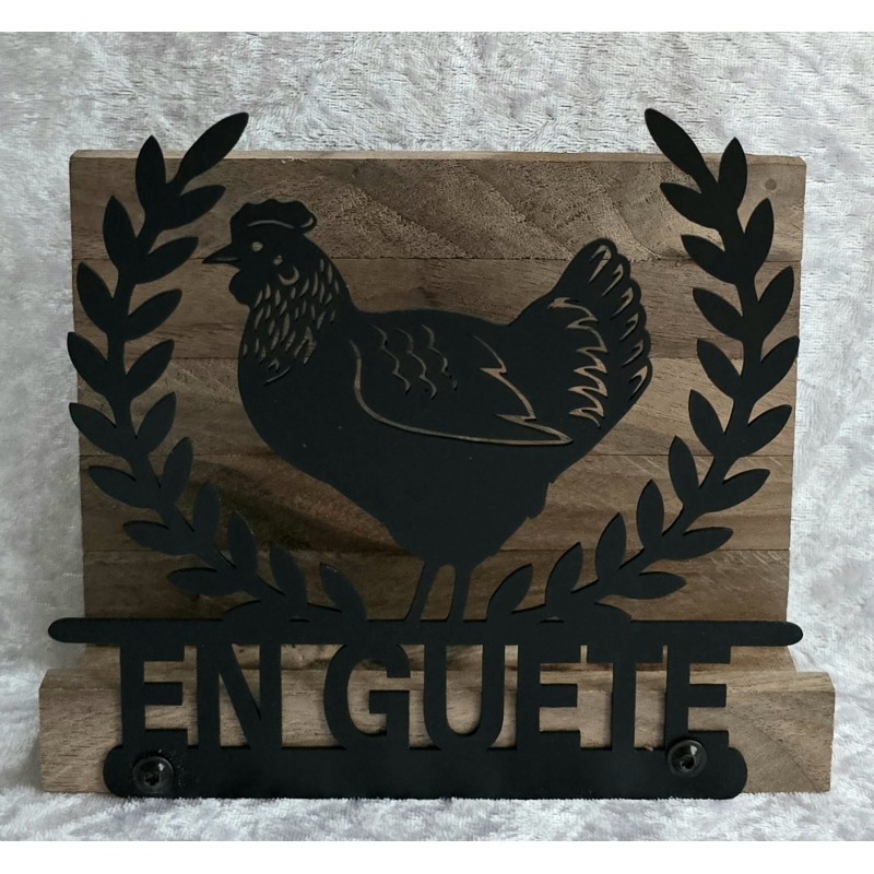 Servietten-Halter Huhn Schoko Eiche