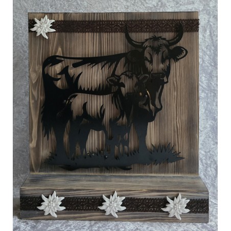 Schild stehend Kuh mit Kalb mit LEDs