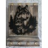 Schild stehend Wolf mit Jungem mit LEDs