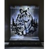 Schild stehend Wolf mit Jungem mit LEDs
