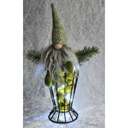 Weihnachts Deko Wichtel mit LEDs grün