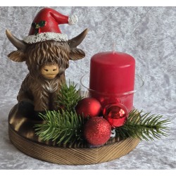 Weihnachts Deko Hochlandrind rot