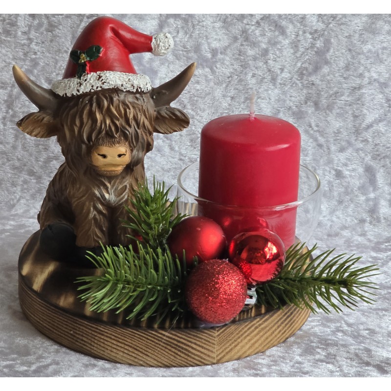 Weihnachts Deko Hochlandrind rot