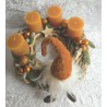 Adventsgesteck Schwemmholz rund Wichtel cognac