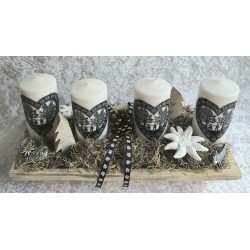 Adventsgesteck Alpenfeeling/Edelweiss