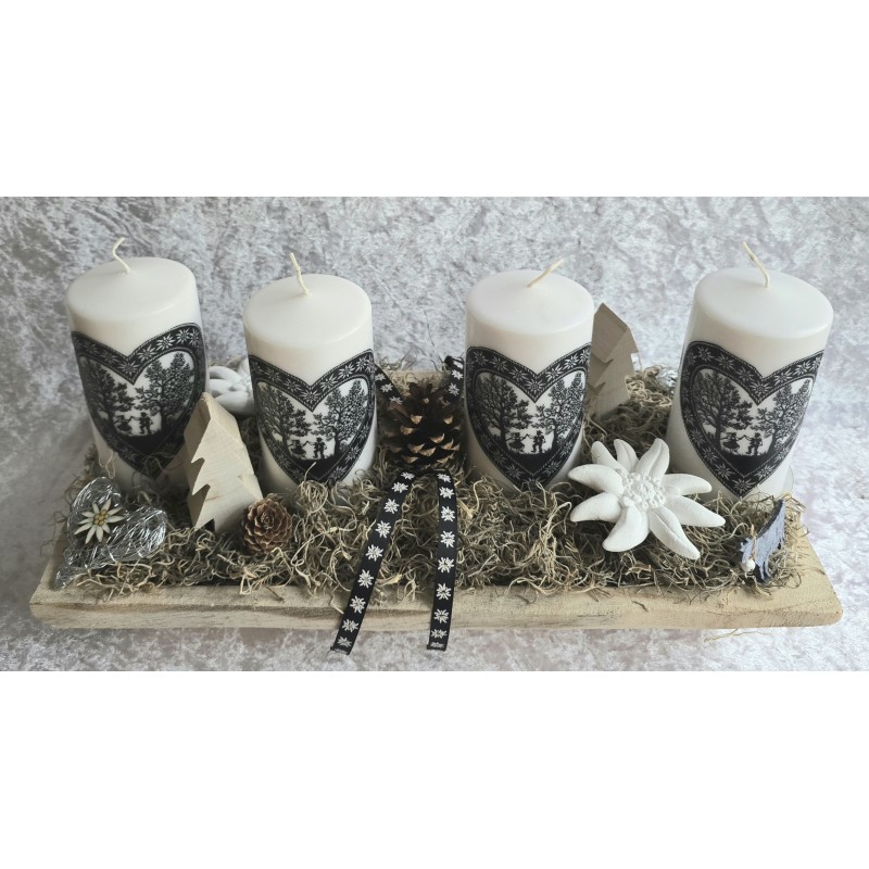 Adventsgesteck Alpenfeeling/Edelweiss
