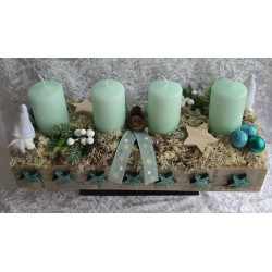 Adventsgesteck Wichtel mint