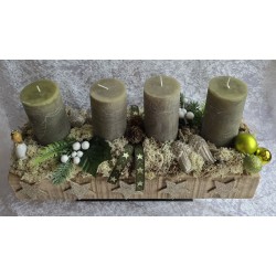 Adventsgesteck Engel/olive