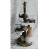 Adventsgesteck rund gestuft Wichtel/braun-beige