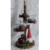 Adventsgesteck rund gestuft Wichtel/coralle-rosa