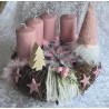 Adventsgesteck Reben rund Wichtel/rosa