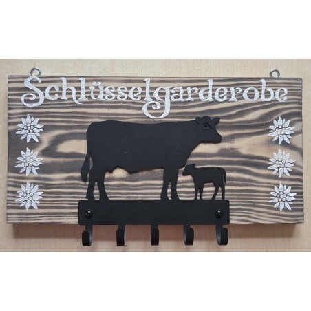 Schlüsselgarderobe Kuh mit Kalb
