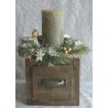 Weihnachts Kiste mit Kerze/Engel/braun/olive