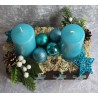 Weihnachts Kiste mit Kerzen/Sterne/türkis