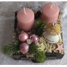 Weihnachts Kiste mit Kerzen/Engel/rosa