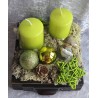 Weihnachts Kiste mit Kerzen/Engel/hellgrün