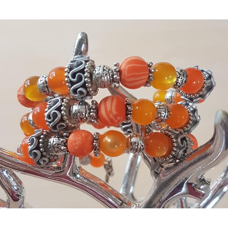Wickelarmband orange mit Nespressokapseln