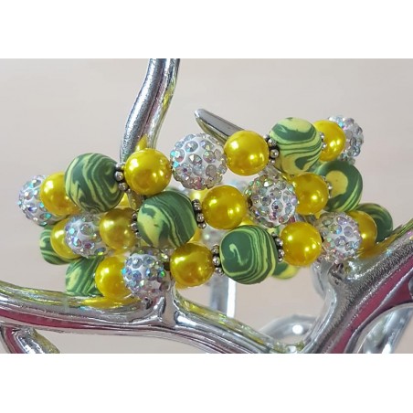 Wickelarmband grün/gelb
