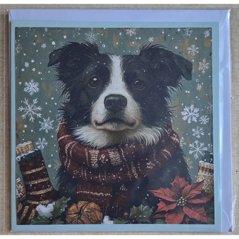 Karte Weihnachts Hund 34