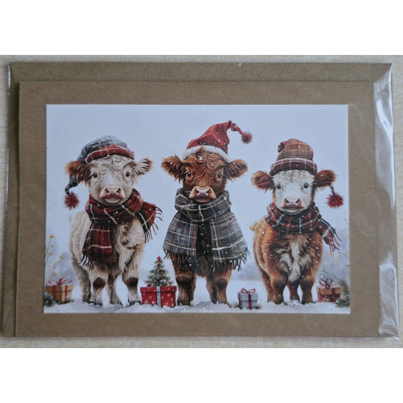 Karte Weihnachts Hochlandkälber 3