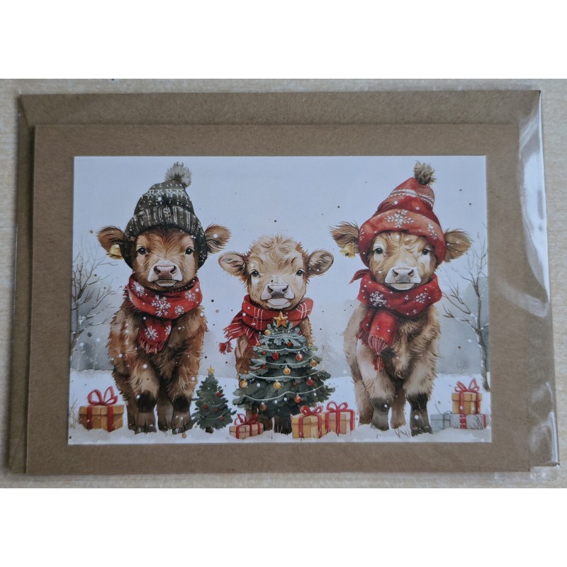 Karte Weihnachts Hochlandkälber 4