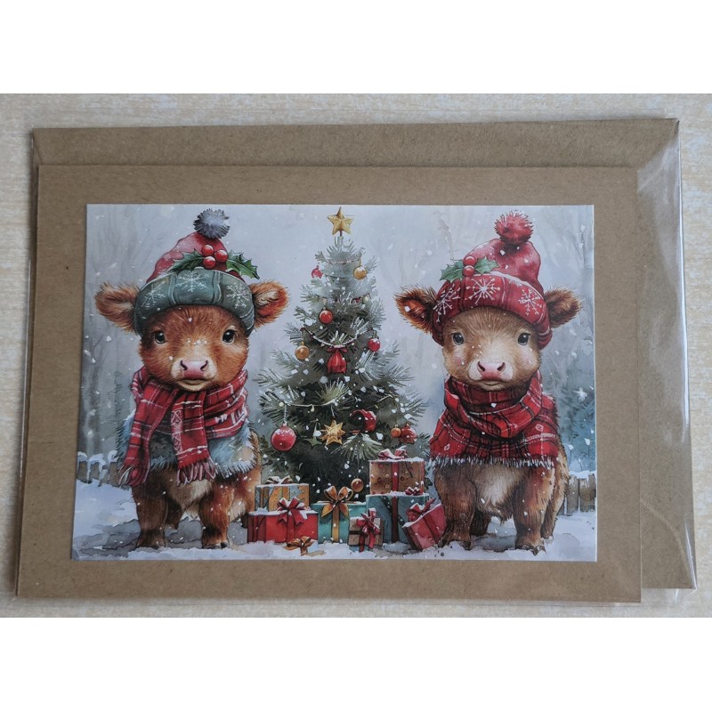 Karte Weihnachts Hochlandkälber 6