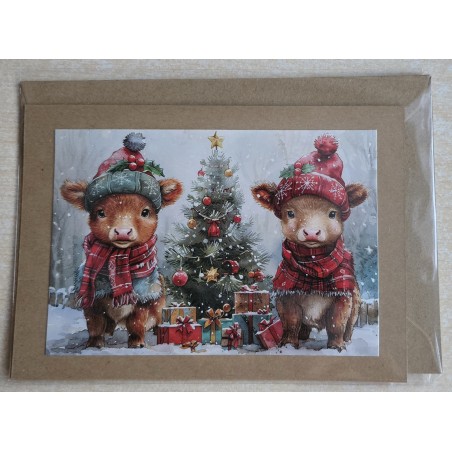 Karte Weihnachts Hochlandkälber 6