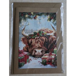 Karte Weihnachts Hochlandrind 2
