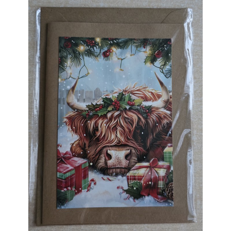 Karte Weihnachts Hochlandrind 2