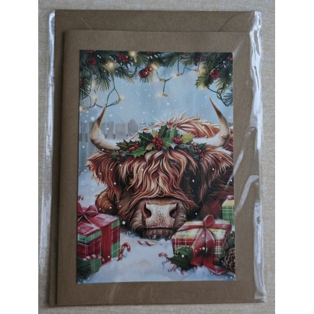 Karte Weihnachts Hochlandrind 2