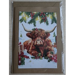 Karte Weihnachts Hochlandrind 3