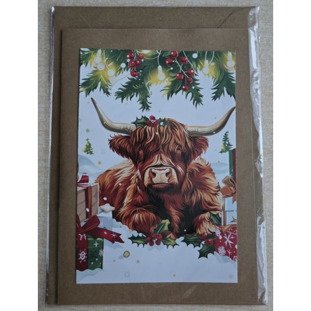Karte Weihnachts Hochlandrind 3
