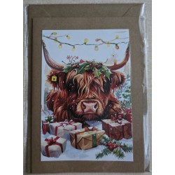 Karte Weihnachts Hochlandrind 5