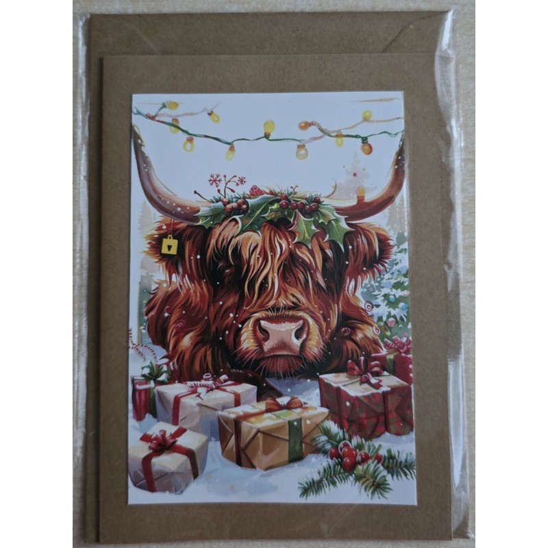 Karte Weihnachts Hochlandrind 5