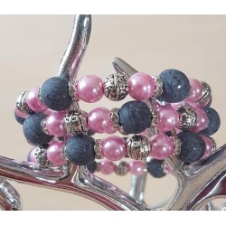 Wickelarmband rosa/grau