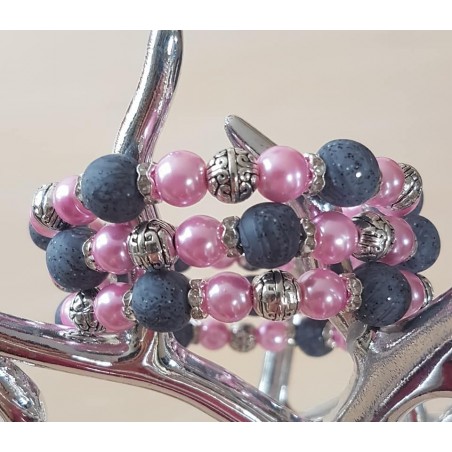 Wickelarmband rosa/grau