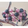 Wickelarmband rosa/grau